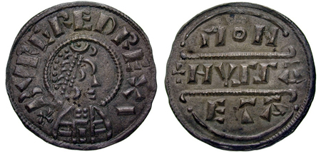 Burgred penny, London mint, Monhussaeta moneyer