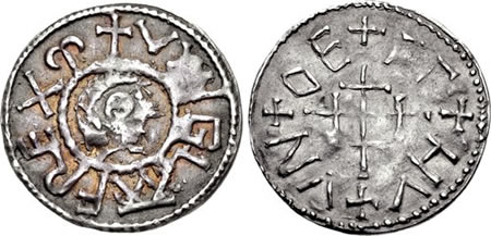 Wiglaf silver penny, London mint, first reign